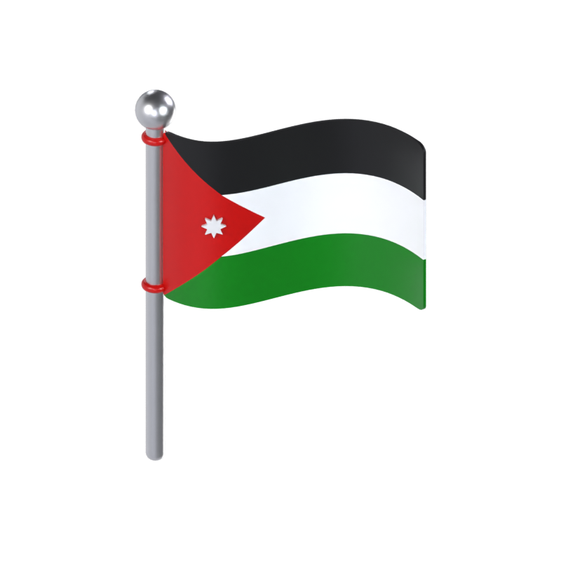 Modelo 3D de la bandera de Jordania 3D Graphic