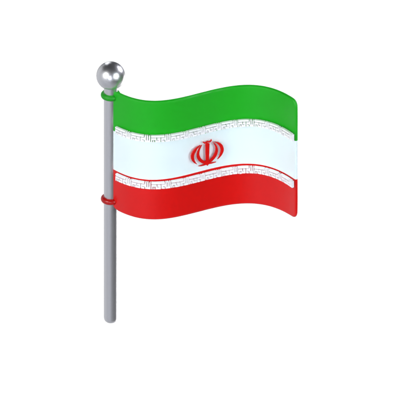 Iran Flagge 3D Modell