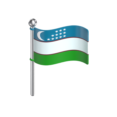 modelo 3d de la bandera de uzbekistán 3D Graphic