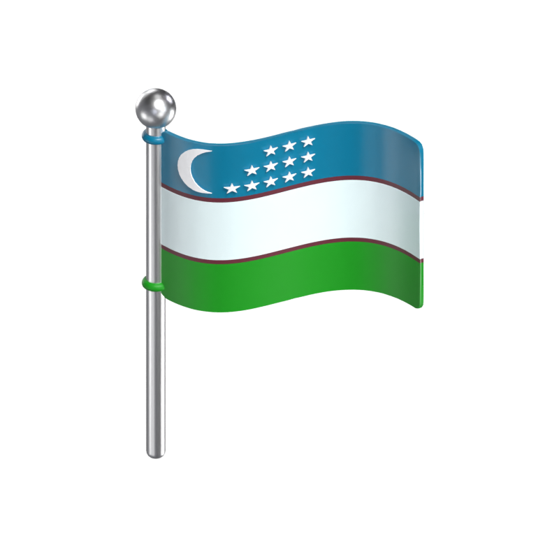 Uzbekistan Flag 3D Model