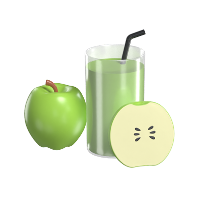 Green Apple Juice 3D Model 3D Graphic