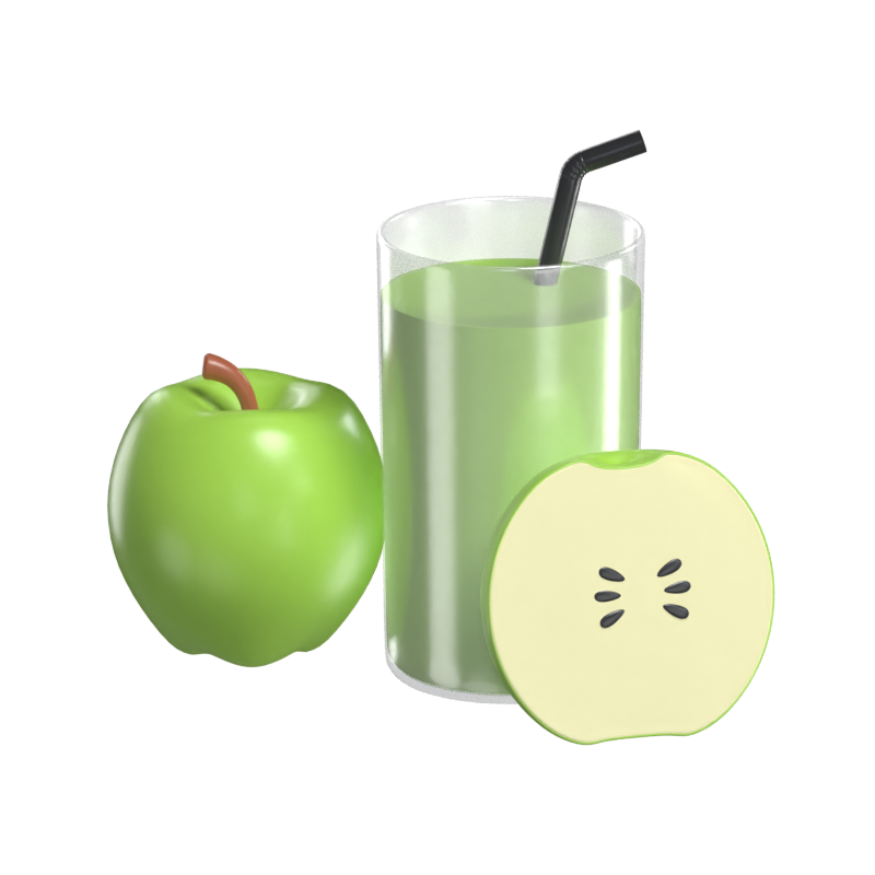 Green Apple Juice 3D Model 3D Graphic