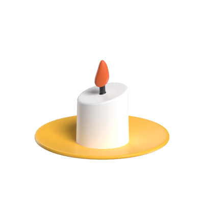 Burning Candle 3D Model 3D Graphic