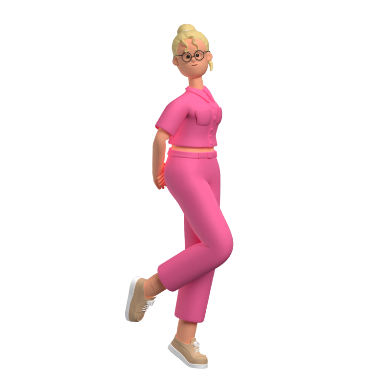 Tracy HR Fintech Stand 3D Character 3D Graphic