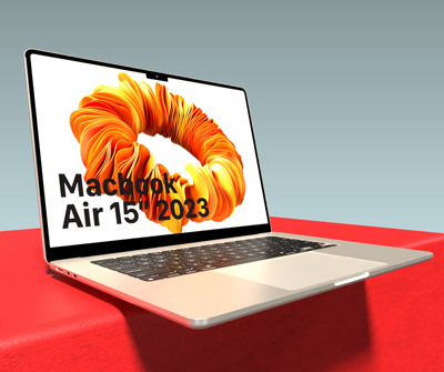 回転macbook airの3dアニメーションモックアップ 3D Template