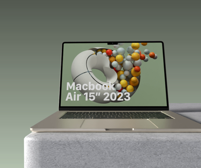 macbook air movimiento de la cámara 3d animated mockup 3D Template