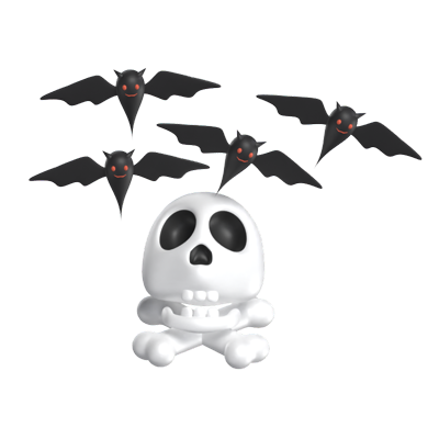 Skull & Bats 3D Model 3D Graphic