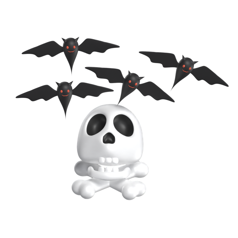 Skull & Bats 3D Model 3D Graphic