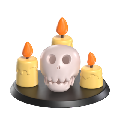 Skull And Candle Light 3D Model 3D Graphic