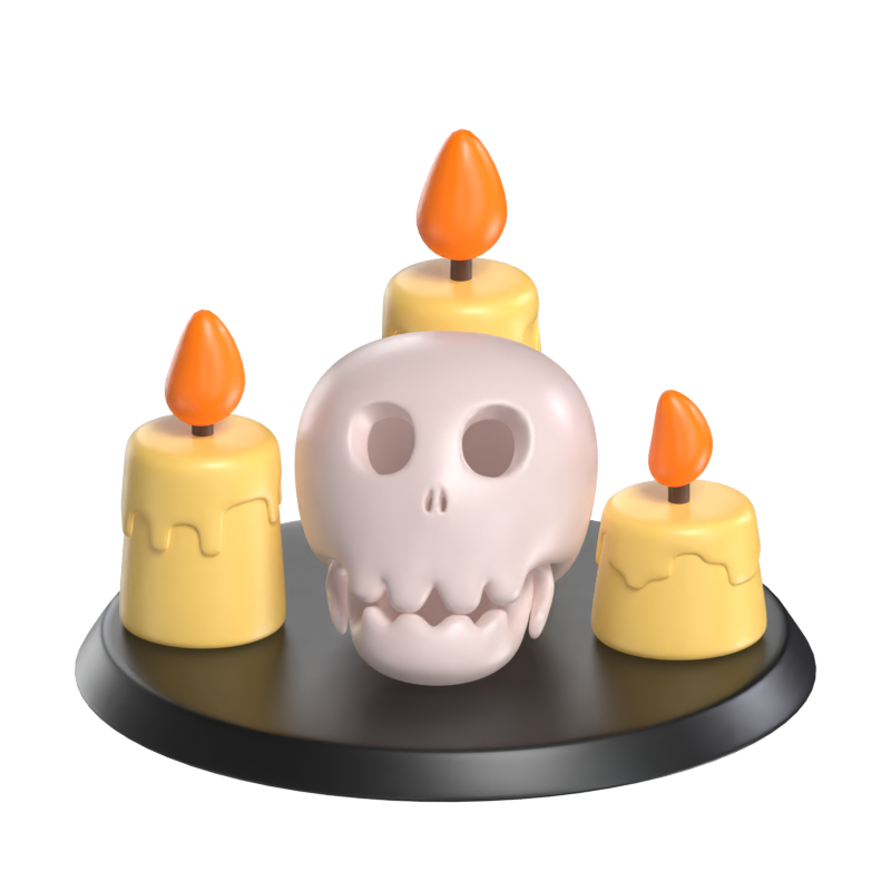 Skull And Candle Light 3D Model 3D Graphic