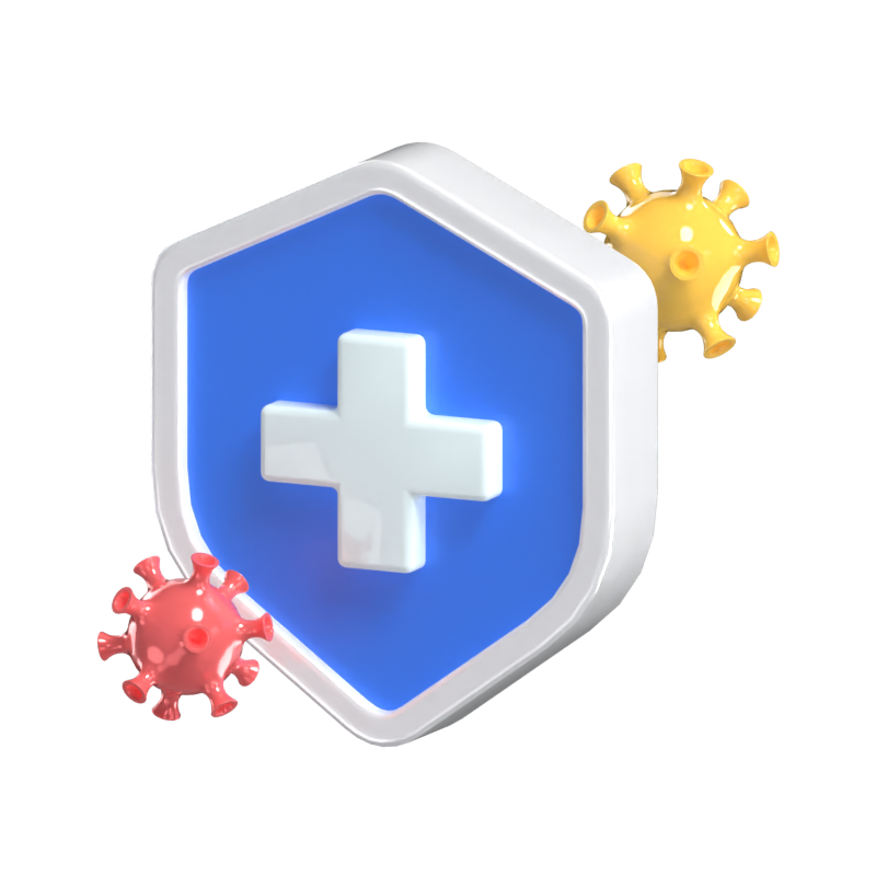 Virus Protection 3D Illustration