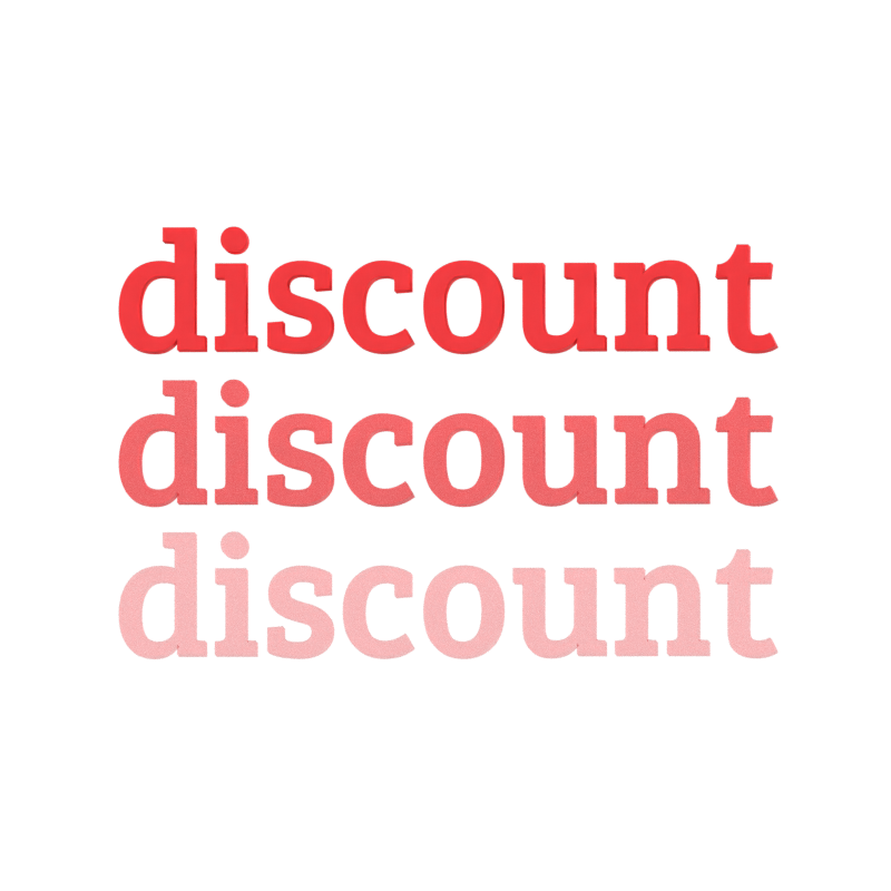 Triple Discount 3D Text