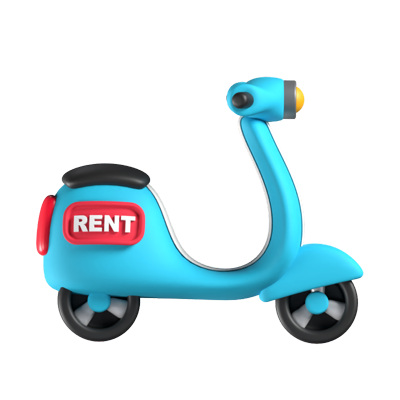 Motor Rent Animated 3D Icon 3D Graphic