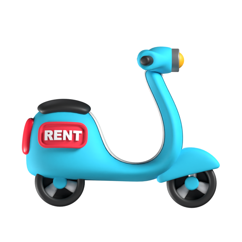 Icono animado en 3D de Motor Rent 3D Graphic