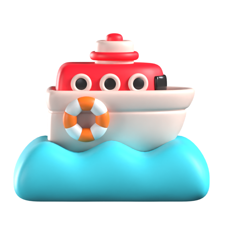 Icono 3D animado de crucero 3D Graphic