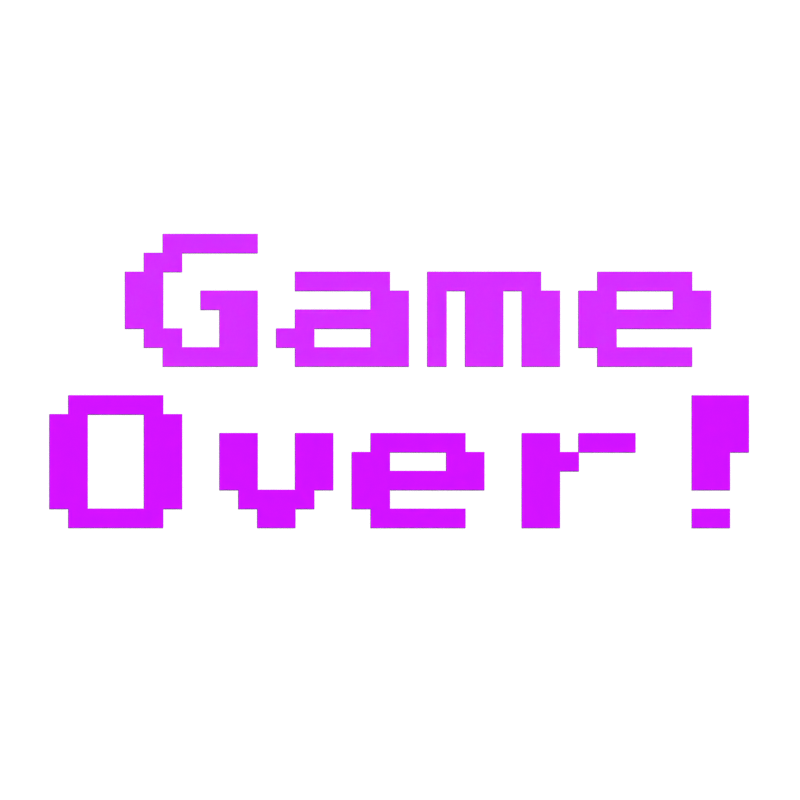 Game Over 3D Text