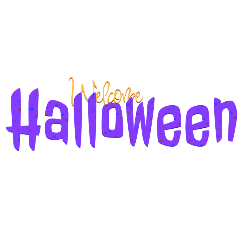 Willkommen Halloween 3D Text