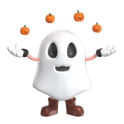 ハロウィンゴーストジャグリング3dモデル 3D Graphic