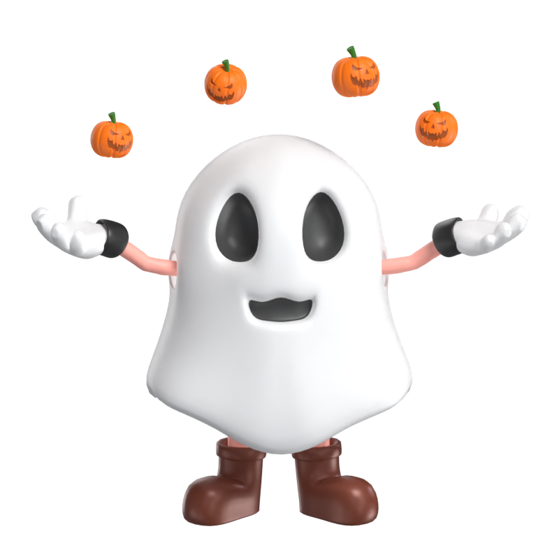 ハロウィンゴーストジャグリング3Dモデル 3D Graphic