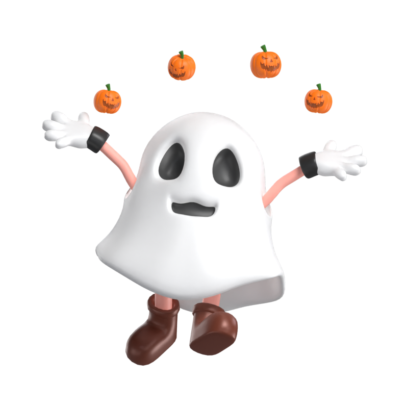 ハロウィンゴーストハッピー3Dモデル 3D Graphic