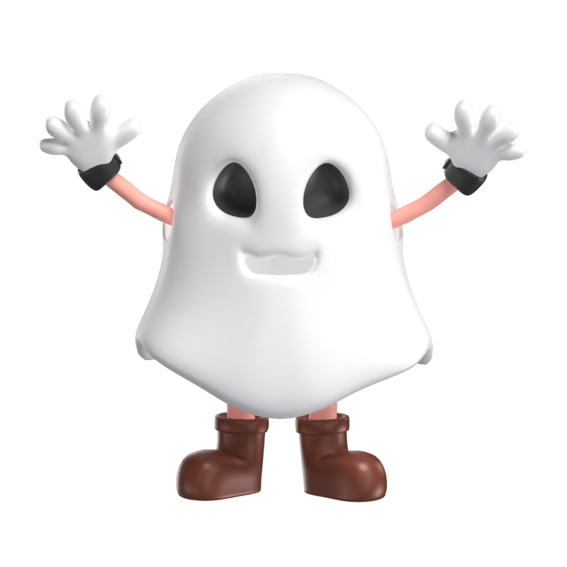 Fantasma de Halloween de pie Modelo 3D