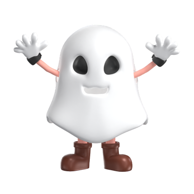 fantasma de halloween de pie modelo 3d 3D Graphic