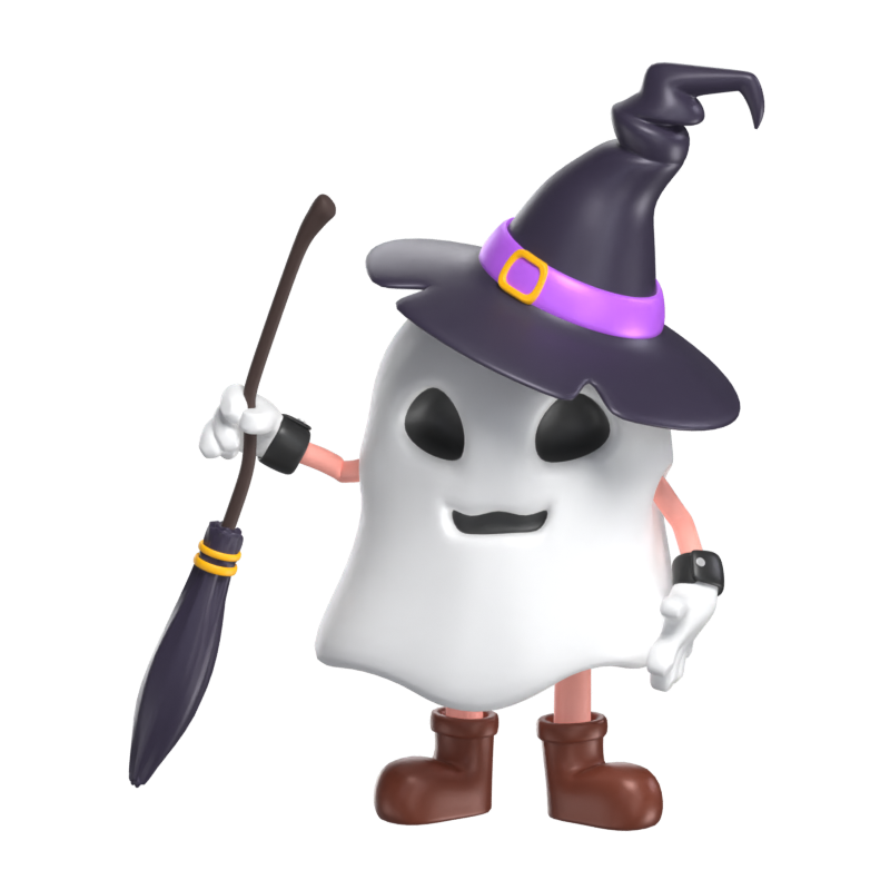 Halloween Ghost Witch Outfit Modelo 3D