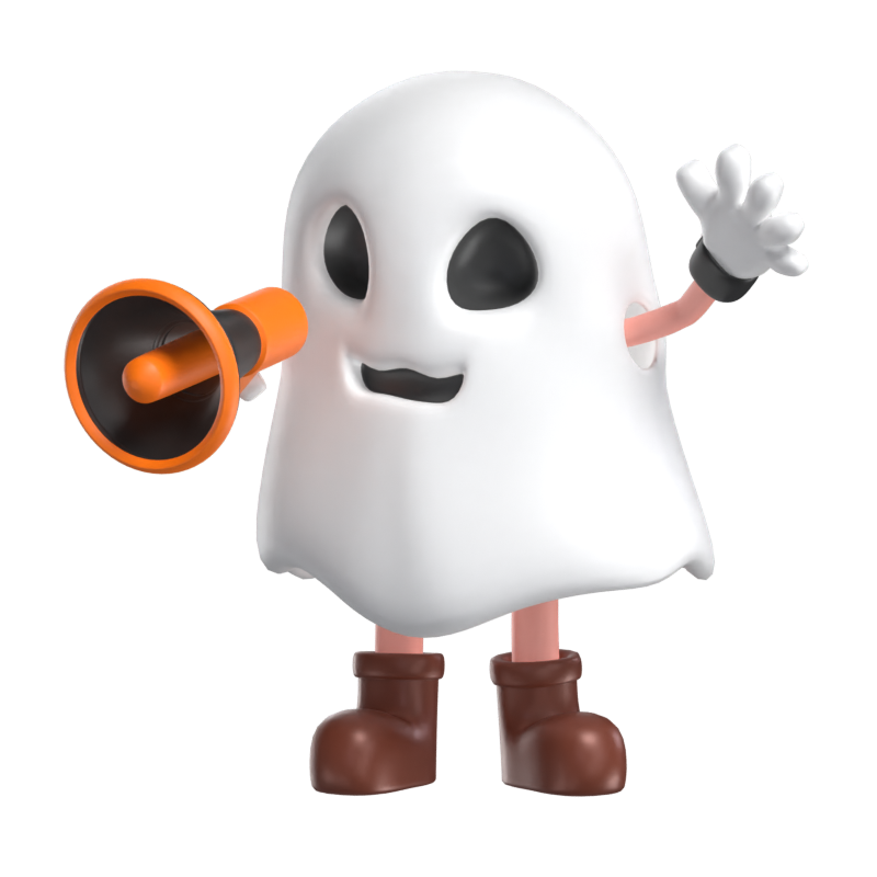 Fantasma de Halloween con megáfono Modelo 3D