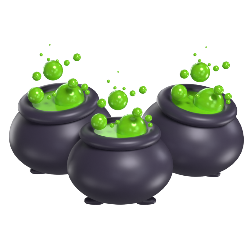 Witch Cauldrons 3D Model