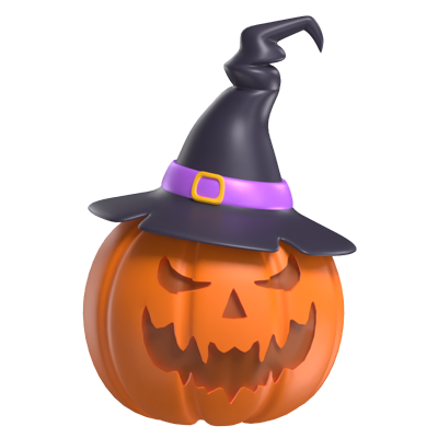 Pumpkin With Witch Hat 3D Model 3D Graphic