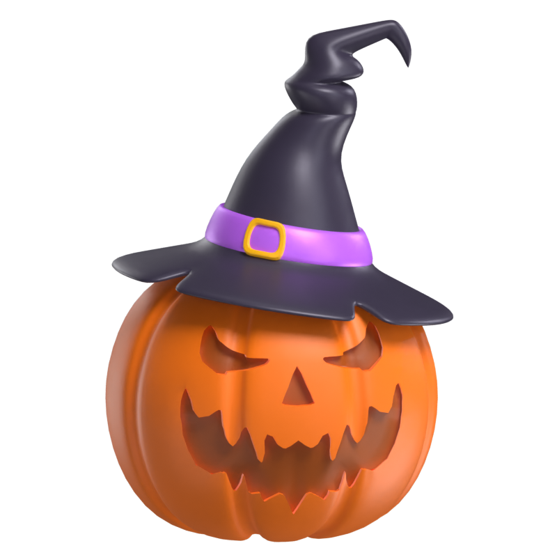 Pumpkin With Witch Hat 3D Model 3D Graphic