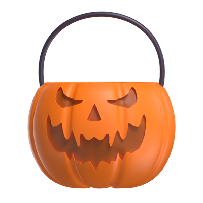 Jack-O-Lantern With Handle 3D Model 3D Graphic