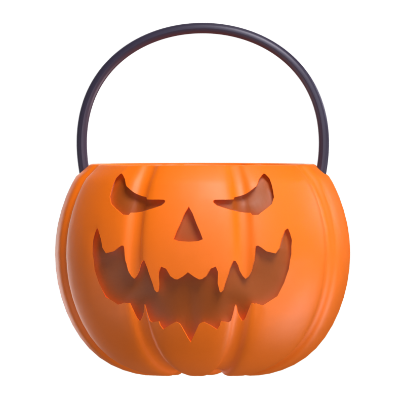 Jack-O-Lantern With Handle 3D Model 3D Graphic