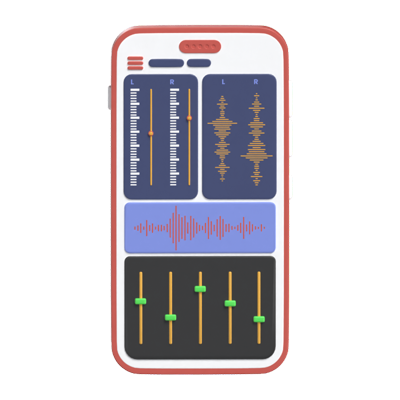 software móvil de edición de sonido modelo 3d 3D Graphic