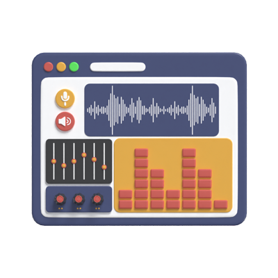 sound editing interface 3d modell 3D Graphic