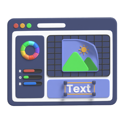 interface de edição de imagens modelo 3d 3D Graphic