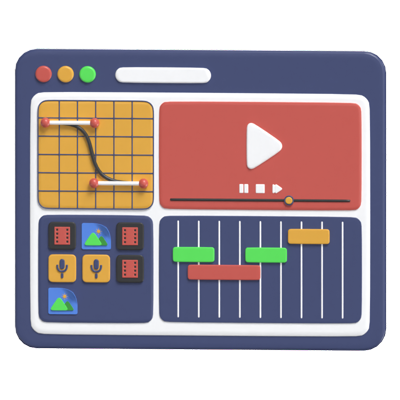 Video Editing Interface 3D Model 3D Graphic