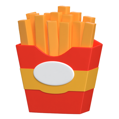 pommes frites 3d modell 3D Graphic