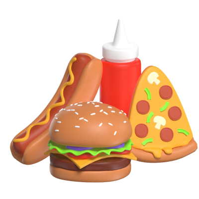 modelo 3d de fast food 3D Graphic