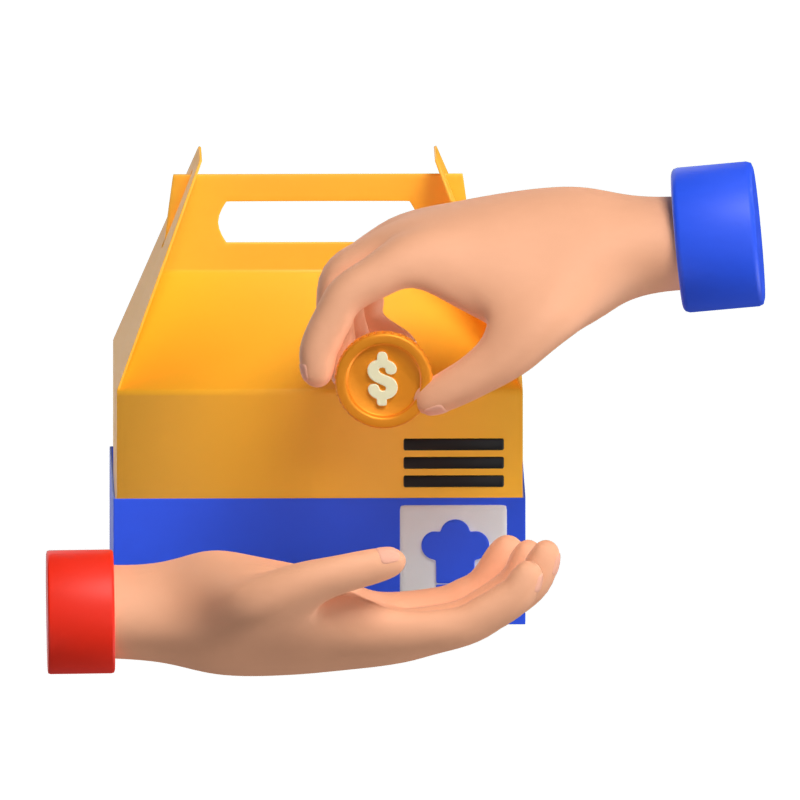 Cash Payment Delivery 3D Model 3D Graphic