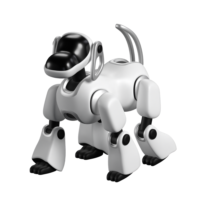 Roboterhund 3D Animierte Ikone 3D Graphic