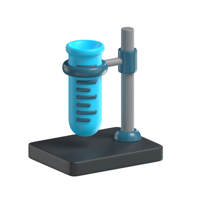 tubo de ensayo con soporte icono 3d modelo para ciencia 3D Graphic