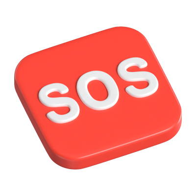 iOS Emergency 3D Button 3D Graphic