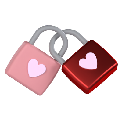 Love Padlock 3D Model 3D Graphic