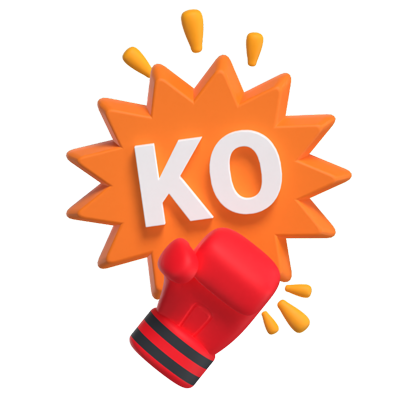 KO Sticker 3D Model 3D Graphic