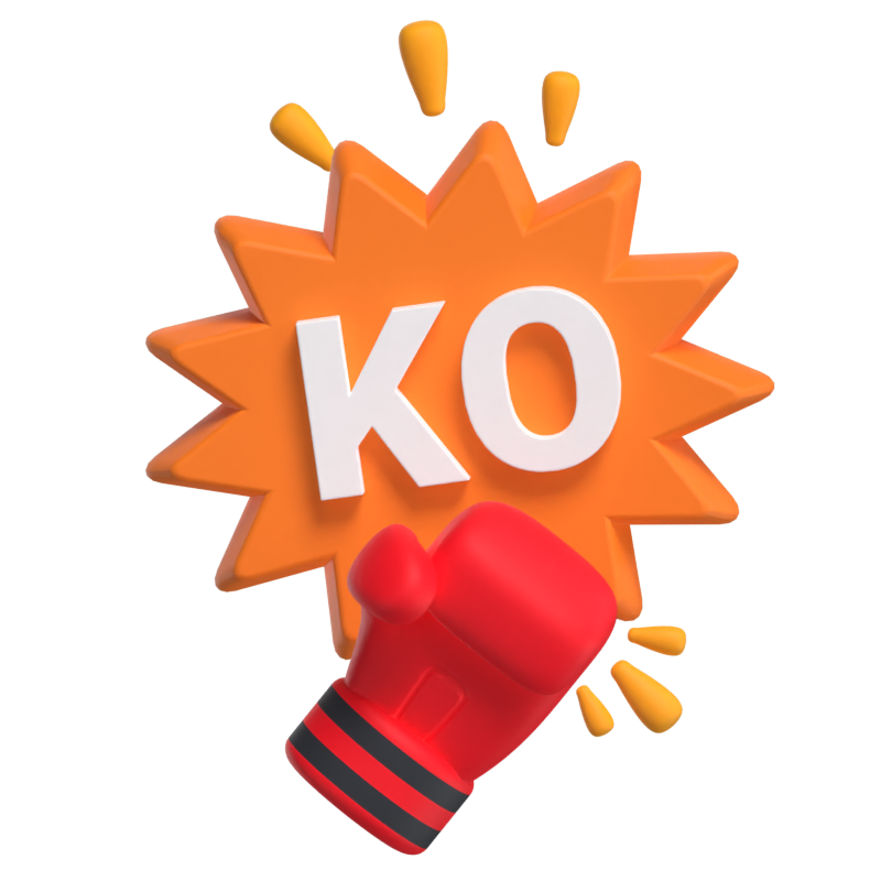 KO Sticker 3D Model 3D Graphic