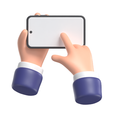 Finger Tapping On Landscape Phone Screen 3D Model 3D Graphic