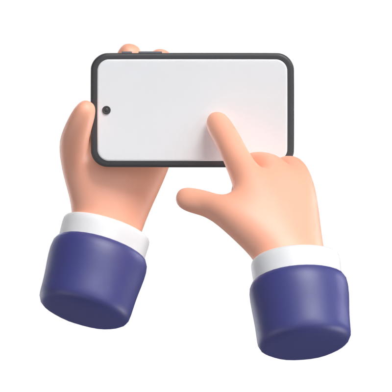 Finger Tapping On Landscape Phone Screen 3D Model 3D Graphic