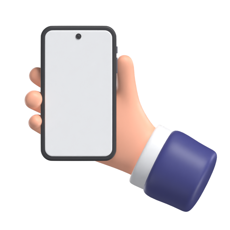 Right Hand Holding Smartphone 3D Model