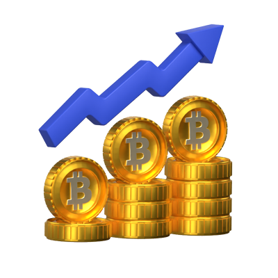 Financial Growth Featuring Coins And Arrow 3D Illustration 3D Graphic